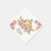 Fall Floral Little Pumpkin Baby Dusche Serviette (Ecke)