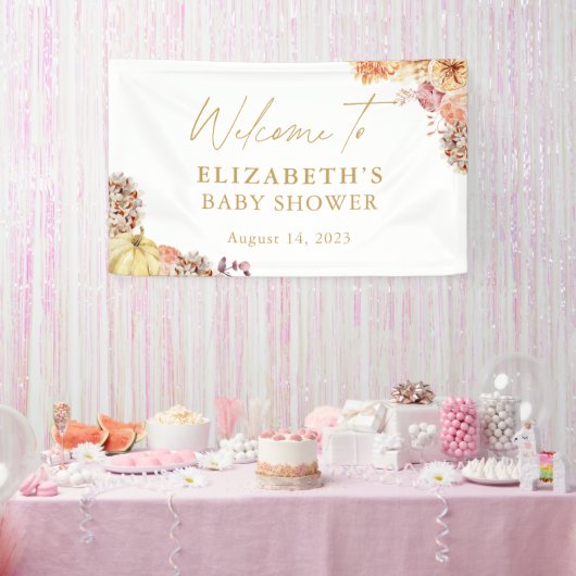Fall Floral Little Pumpkin Baby Dusche Willkommen Banner (Party)