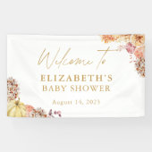 Fall Floral Little Pumpkin Baby Dusche Willkommen Banner (Horizontal)