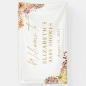 Fall Floral Little Pumpkin Baby Dusche Willkommen Banner (Vertikal)