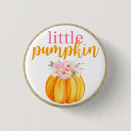 Fall Floral Little Pumpkin Baby & Girls Geburtstag Button