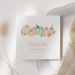 Fall Floral Little Pumpkin | Babydusche Serviette