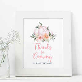 Fall Floral Little Pumpkin Danke für das Kommen Poster