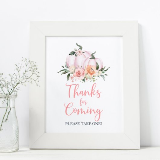 Fall Floral Little Pumpkin Danke für das Kommen Poster