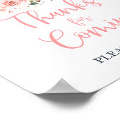 Fall Floral Little Pumpkin Danke für das Kommen Poster (Ecke)