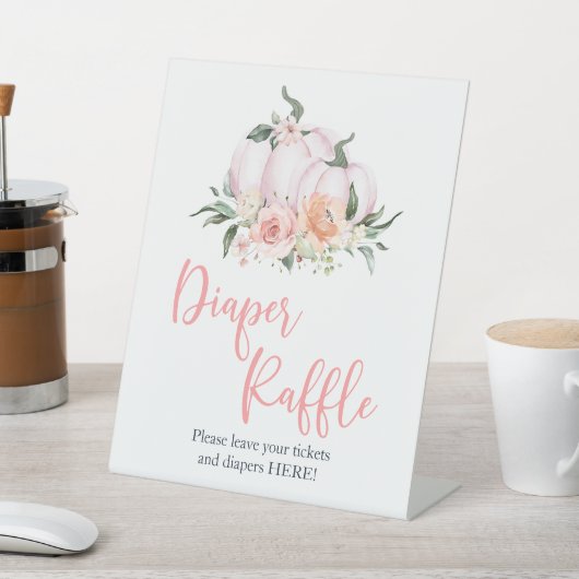 Fall Floral Little Pumpkin Diaper Raffle-Zeichen Sockelschild (In SItu)
