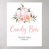 Fall Floral Little Pumpkin Dusche Candy Bar Poster (Vorne)