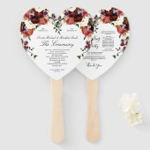 Fall Floral Marine Terracotta Cream Burgundi Lila Fächer (Vorne und Hinten)