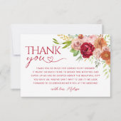 Fall Floral, Marsala Blume Danke Karte (Vorderseite)