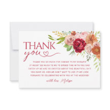 Fall Floral, Marsala Blume Danke Karte