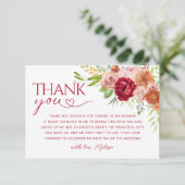 Fall Floral, Marsala Blume Danke Karte (Stehend Vorderseite)