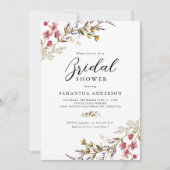 Fall Floral Moderne Wildblumen Brautparty Einladung (Vorderseite)