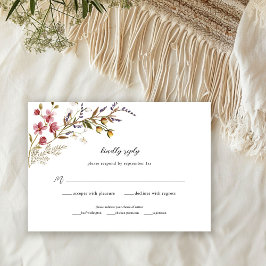 Fall Floral Moderne Wildblumen Hochzeit RSVP Karte