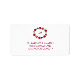 Fall Floral Monogram KREAT-Adresse Adressaufkleber