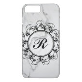 Fall "Floral Monogram Marble iPhone 7" Case-Mate iPhone Hülle (Rückseite)