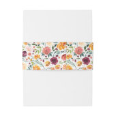 Fall Floral Monogram Wedding Einladungsbanderole (Rückseitenbeispiel)