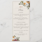 Fall Floral Monogram Wedding Watercolor Black Menükarte (Vorderseite)
