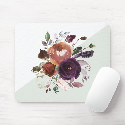 Fall Floral Monogramm Mousepad (Mit Mouse)