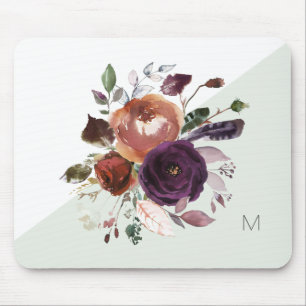 Fall Floral Monogramm Mousepad