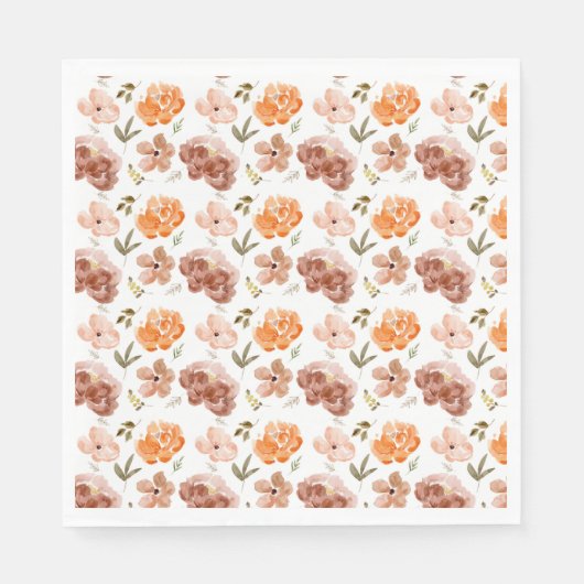 Fall Floral Napkins Fall Harvest Napkins Serviette (Vorderseite)