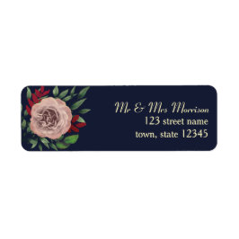 Fall Floral Navy Burgundy Hochzeitadresse