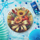 Fall Floral Paper Tellers, 9" Round Paper Teller