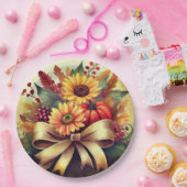 Fall Floral Paper Tellers, 9" Round Paper Teller