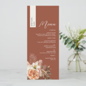Fall Floral Personalisiert Wedding Menükarte (Stehend Vorderseite)