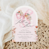 Fall Floral Pink Bow Fall in Liebe Babydusche Einladung
