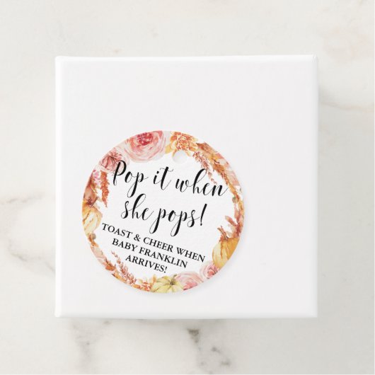 Fall Floral Pop es, wenn sie Pop Baby Dusche Geschenkanhänger (Beispiel)