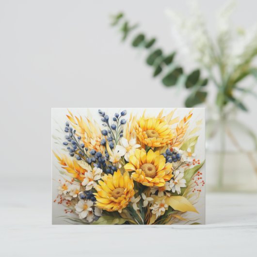 Fall Floral Postkarte (Stehend Vorderseite)