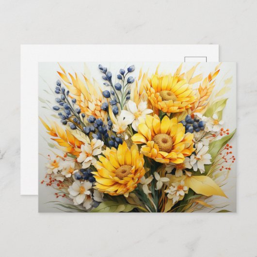 Fall Floral Postkarte (Vorne/Hinten)