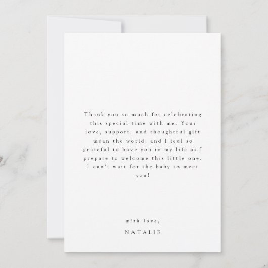 Fall Floral Pumpkin Baby Dusche Danke (Rückseite)