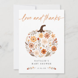 Fall Floral Pumpkin Baby Dusche Danke