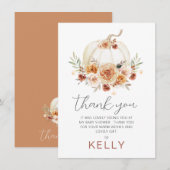 Fall Floral Pumpkin Baby Dusche Danke Karte (Vorne/Hinten)