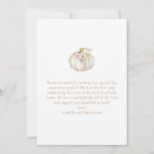 Fall Floral Pumpkin Baby Dusche Dankeskarte (Rückseite)