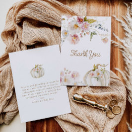 Fall Floral Pumpkin Baby Dusche Dankeskarte