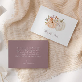 Fall Floral Pumpkin Baby Dusche Dankeskarte