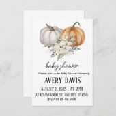 Fall Floral Pumpkin Baby Dusche Einladung (Vorne/Hinten)
