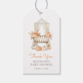 Fall Floral Pumpkin Baby Dusche Geschenkanhänger (Vorderseite)