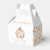 Fall Floral Pumpkin Baby Dusche Geschenkschachtel (Rückseite)