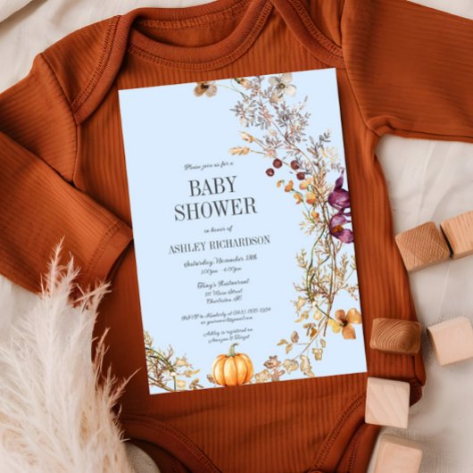 Fall Floral Pumpkin Boho Kinderdusche Einladung