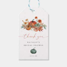 Fall Floral Pumpkin Brautparty Bevorzugung Geschenkanhänger