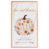 Fall Floral Pumpkin Brautparty Bevorzugung Kleine Geschenktüte (Rückseite)