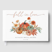 Fall Floral Pumpkin Brautparty Gästebuch (Vorderseite)