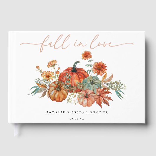 Fall Floral Pumpkin Brautparty Gästebuch (Vorderseite)