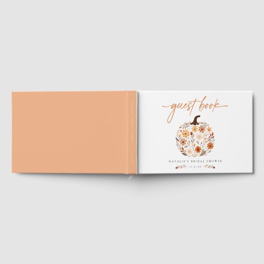 Fall Floral Pumpkin Brautparty Gästebuch (Voll)