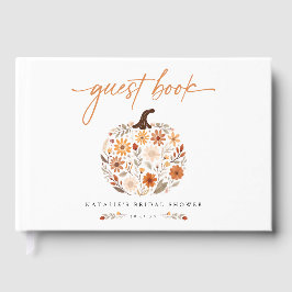 Fall Floral Pumpkin Brautparty Gästebuch