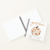 Fall Floral Pumpkin Brautparty Gästebuch Notizblock (Innenseite)