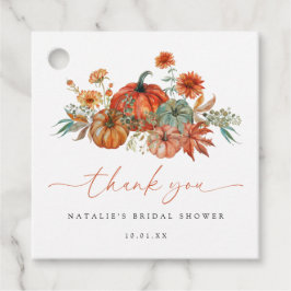 Fall Floral Pumpkin Brautparty Geschenkanhänger